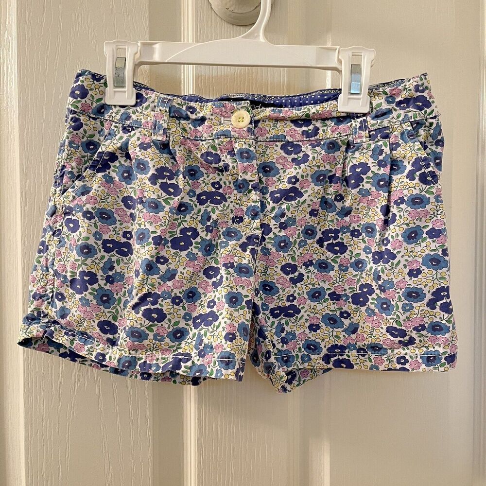 Mini Boden Floral Shorts Cornflower Poppyfield Cotton Girls Size 12 years